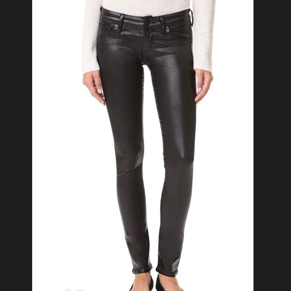 Citizens Of Humanity Denim - Citizens of Humanity Low Rise Faux Leather Jeans